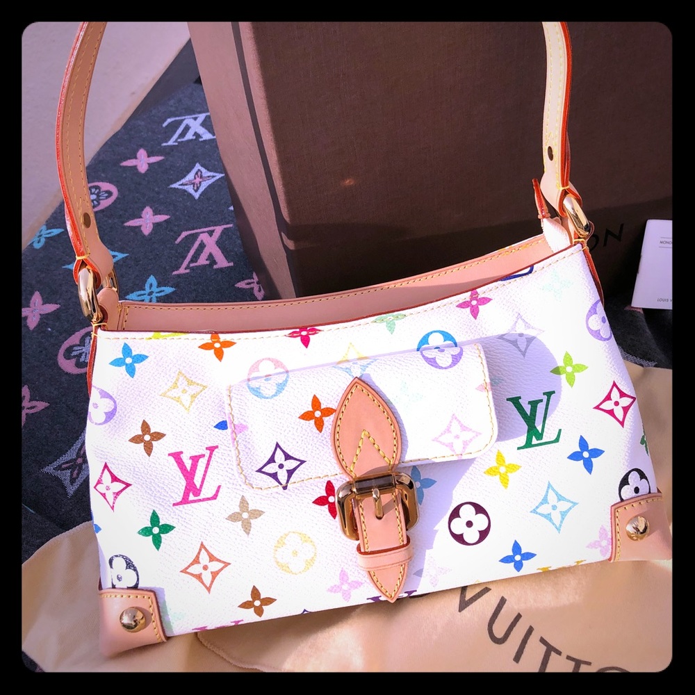 Louis Vuitton White Multicolore Canvas Elize